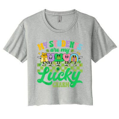 St Patricks Day Teacher My Students Are My Lucky Charm Women's Crop Top Tee