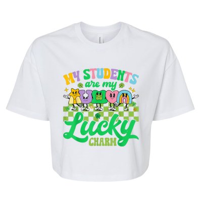 St Patricks Day Teacher My Students Are My Lucky Charm Bella+Canvas Jersey Crop Tee