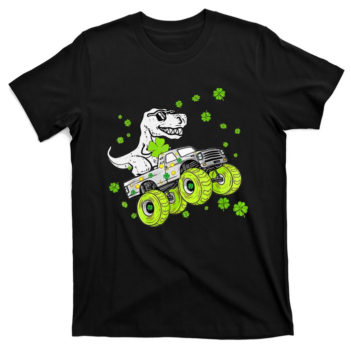 St Patricks Day Monster Truck Dinosaur T-Shirt