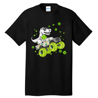 St Patricks Day Monster Truck Dinosaur Tall T-Shirt