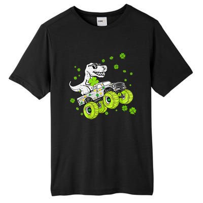 St Patricks Day Monster Truck Dinosaur Tall Fusion ChromaSoft Performance T-Shirt