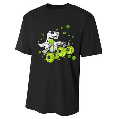 St Patricks Day Monster Truck Dinosaur Performance Sprint T-Shirt