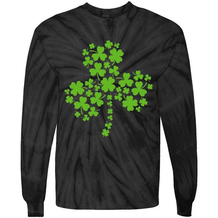 St Patricks Day Shamrock Funny Cute Shamrock St Patricks Day Tie-Dye Long Sleeve Shirt