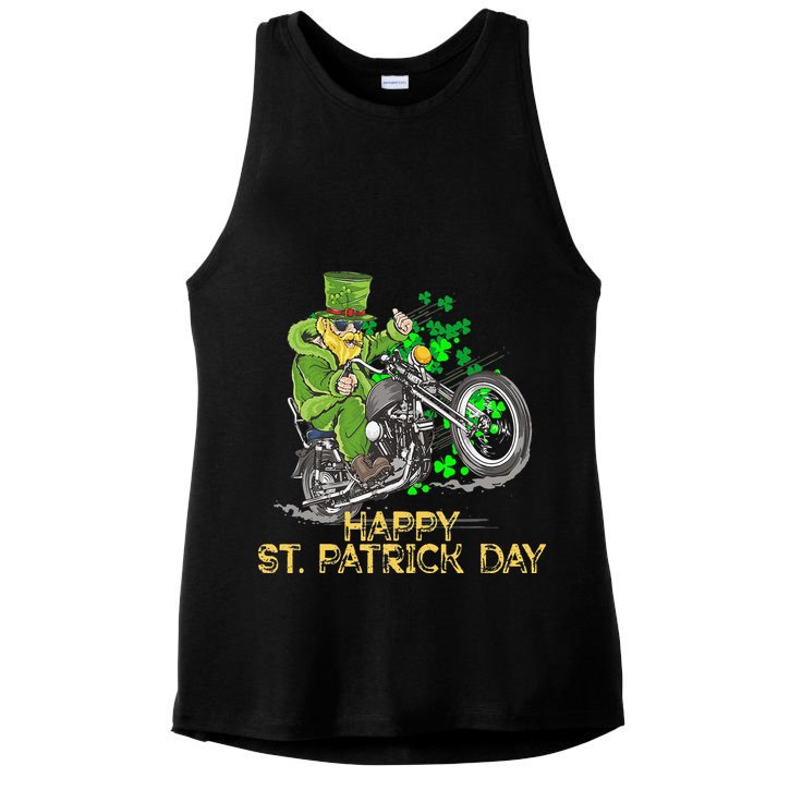 St Patricks Day For Motorcycle Bike Biker Rider Ladies PosiCharge Tri-Blend Wicking Tank