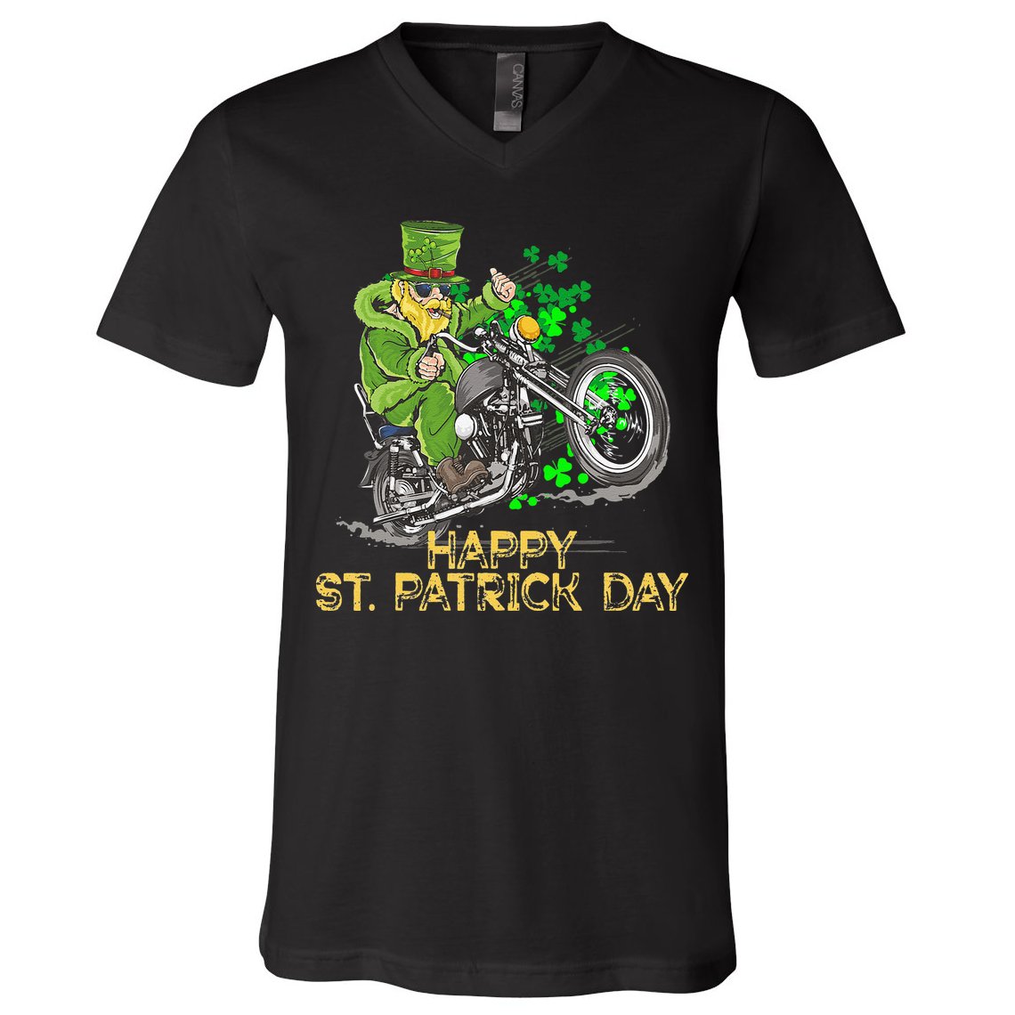 St Patricks Day For Motorcycle Bike Biker Rider V-Neck T-Shirt
