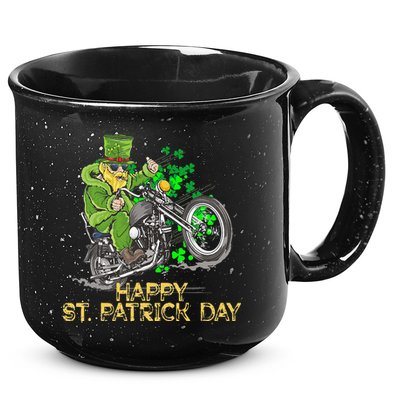 St Patricks Day For Motorcycle Bike Biker Rider 15oz Campfire Ceramic Mug