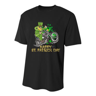 St Patricks Day For Motorcycle Bike Biker Rider Youth Performance Sprint T-Shirt