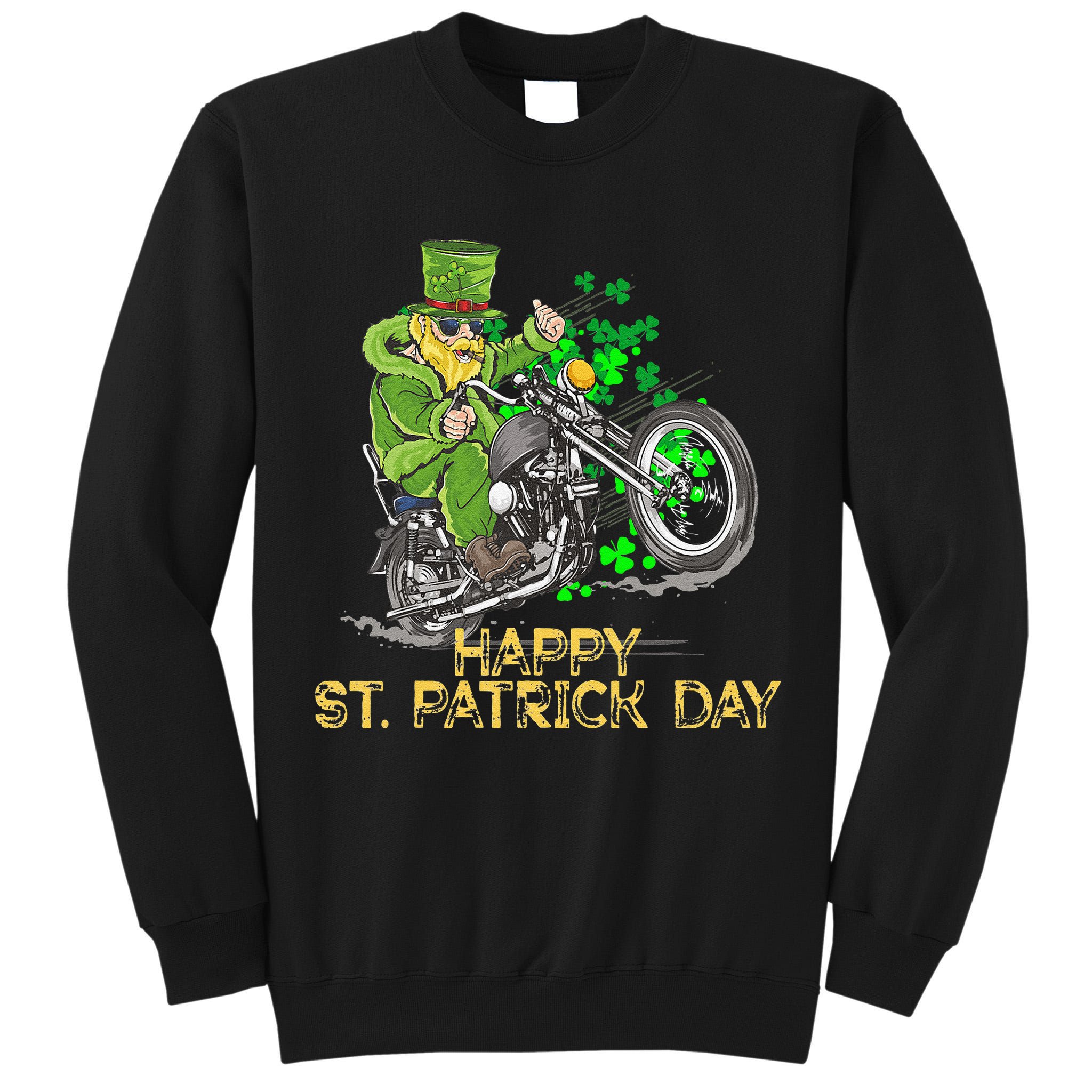 St Patricks Day For Motorcycle Bike Biker Rider Tall Sweatshirt