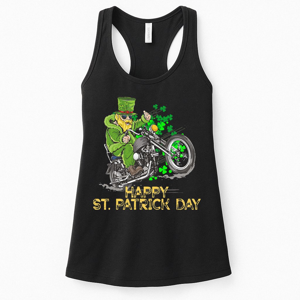 St Patricks Day For Motorcycle Bike Biker Rider Womens Tank Top