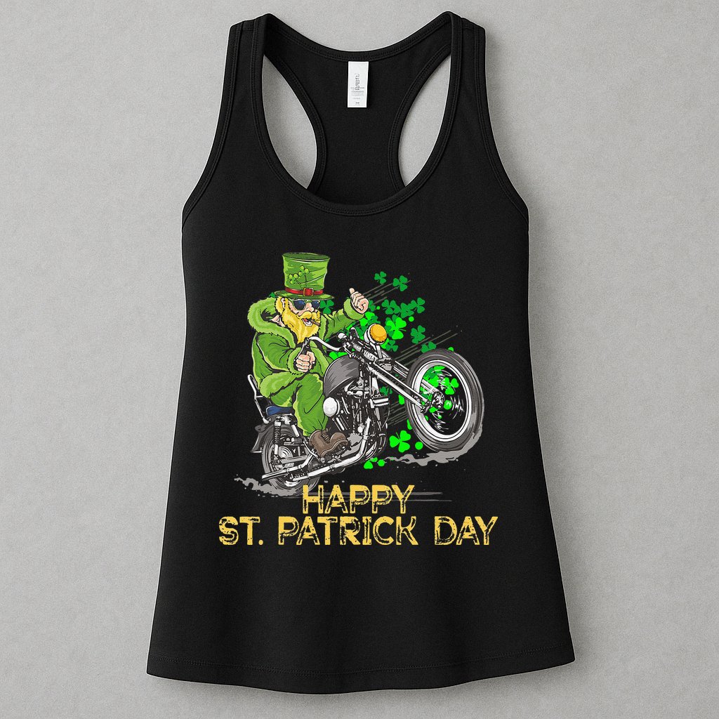 St Patricks Day For Motorcycle Bike Biker Rider Womens Tank Top