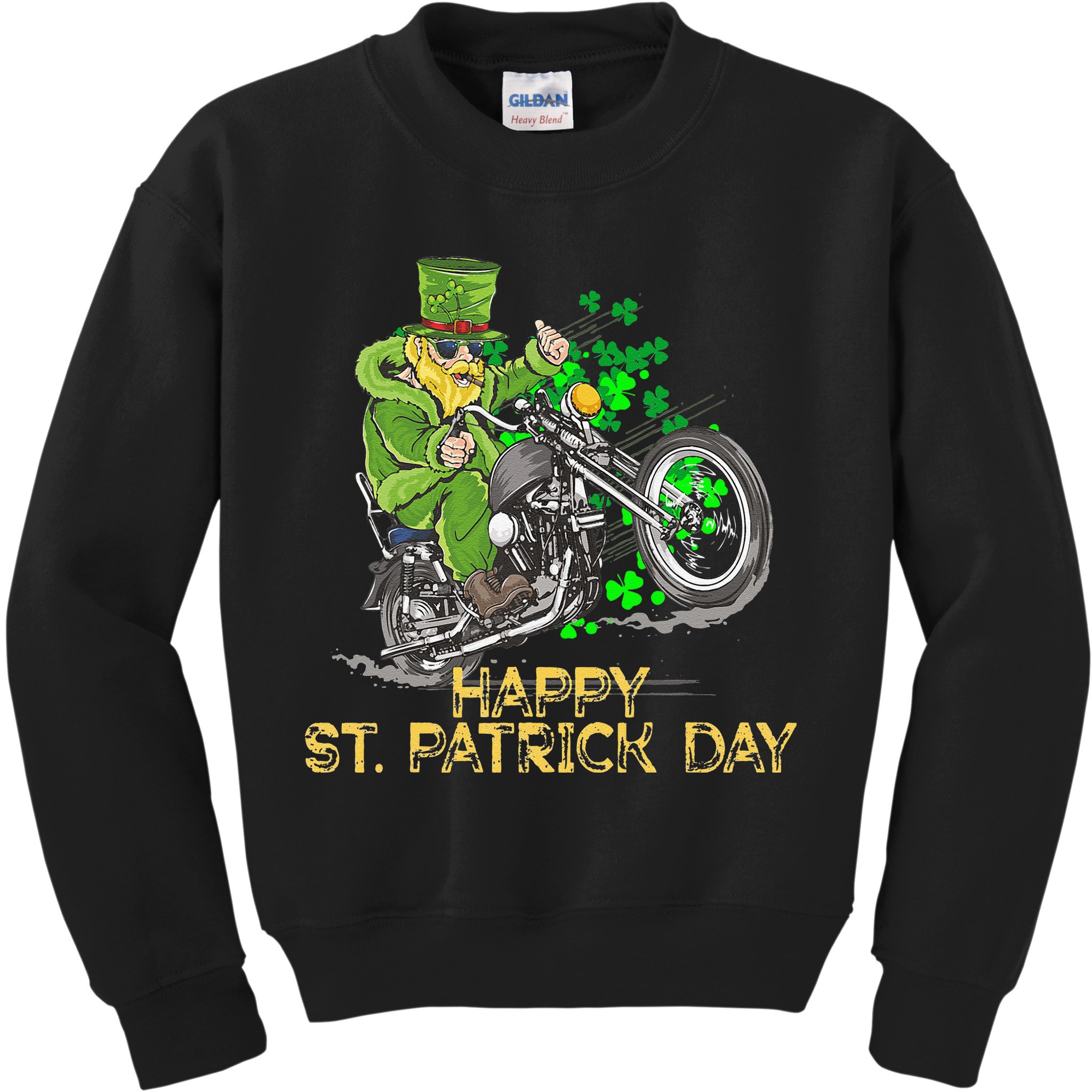 St Patricks Day For Motorcycle Bike Biker Rider Kids Sweatshirt