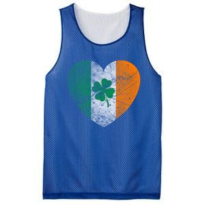 St Patricks Day Patriotic Heart Shamrock Irish American Flag Gift Mesh Reversible Basketball Jersey Tank