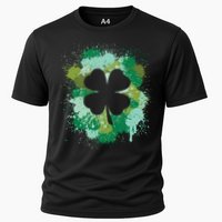 St Patricks Day 4 Leaf Clover Irish Green Color Splashes Lucky Shamrock Art Performance Shirt