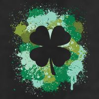 St Patricks Day 4 Leaf Clover Irish Green Color Splashes Lucky Shamrock Art Beanie