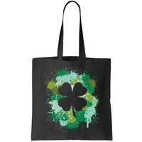 St Patricks Day 4 Leaf Clover Irish Green Color Splashes Lucky Shamrock Art Bag