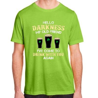 St. Patricks Day Hello Darkness My Old Friend Irish Shamrock Beer Day Gift Adult ChromaSoft Performance T-Shirt