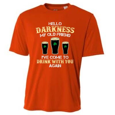 St. Patricks Day Hello Darkness My Old Friend Irish Shamrock Beer Day Gift Cooling Performance Crew T-Shirt