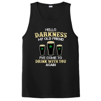 St. Patricks Day Hello Darkness My Old Friend Irish Shamrock Beer Day Gift PosiCharge Competitor Tank