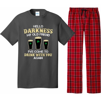 St. Patricks Day Hello Darkness My Old Friend Irish Shamrock Beer Day Gift Pajama Set