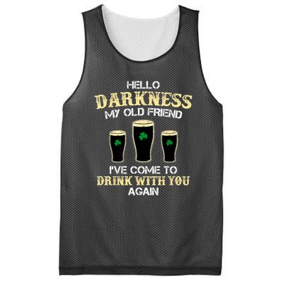 St. Patricks Day Hello Darkness My Old Friend Irish Shamrock Beer Day Gift Mesh Reversible Basketball Jersey Tank