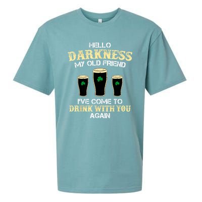 St. Patricks Day Hello Darkness My Old Friend Irish Shamrock Beer Day Gift Sueded Cloud Jersey T-Shirt