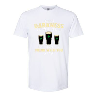 St. Patricks Day Hello Darkness My Old Friend Irish Shamrock Beer Day Gift Softstyle CVC T-Shirt