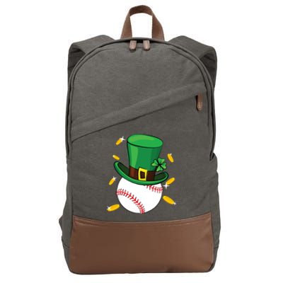 St Patricks Day Baseball Leprechaun Irish Catcher Gift Cotton Canvas Backpack