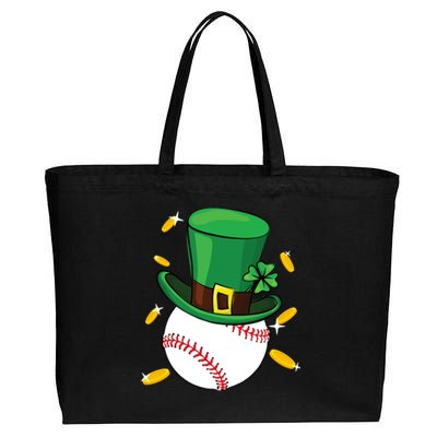 St Patricks Day Baseball Leprechaun Irish Catcher Gift Cotton Canvas Jumbo Tote