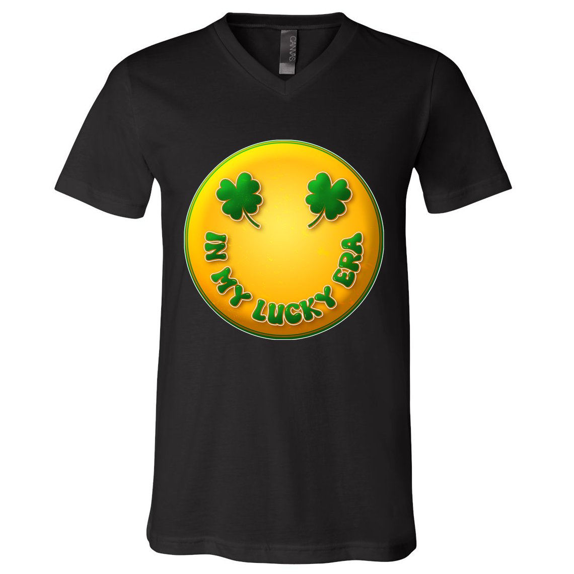 St Patricks Day In My Lucky Era Smiley Emoji V-Neck T-Shirt