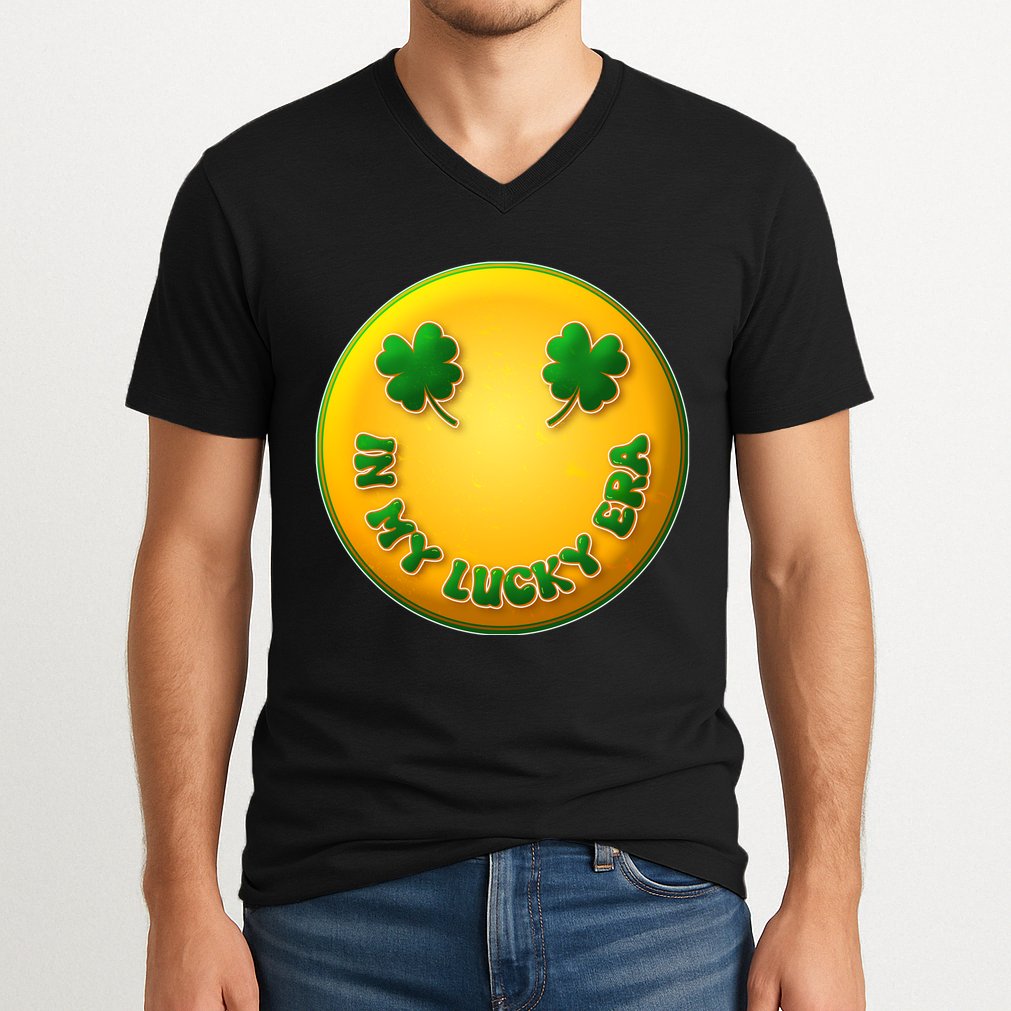 St Patricks Day In My Lucky Era Smiley Emoji V-Neck T-Shirt