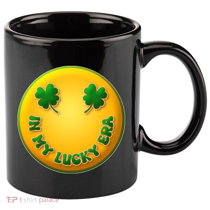 St Patricks Day In My Lucky Era Smiley Emoji 11oz C Handle Ceramic Mug