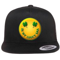 St Patricks Day In My Lucky Era Smiley Emoji Flat Bill Trucker Hat