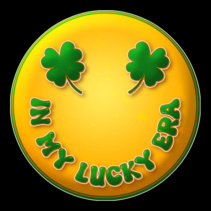 St Patricks Day In My Lucky Era Smiley Emoji Flat Bill Trucker Hat