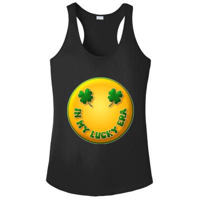 St Patricks Day In My Lucky Era Smiley Emoji Ladies PosiCharge Competitor Racerback Tank