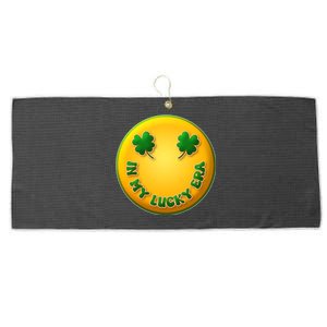 St Patricks Day In My Lucky Era Smiley Emoji Large Microfiber Waffle Golf Towel