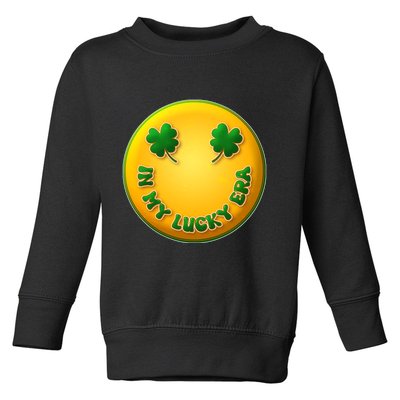 St Patricks Day In My Lucky Era Smiley Emoji Toddler Sweatshirt
