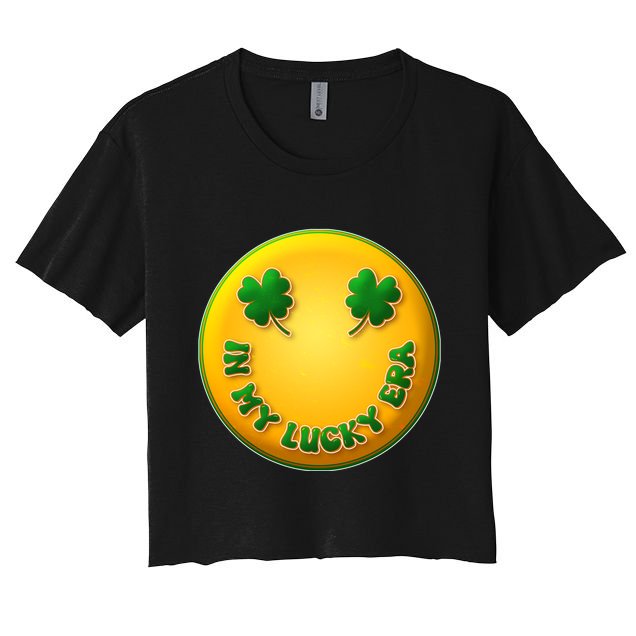 St Patricks Day In My Lucky Era Smiley Emoji Crop Top