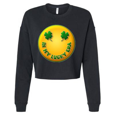St Patricks Day In My Lucky Era Smiley Emoji Cropped Pullover Crew