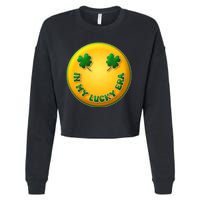 St Patricks Day In My Lucky Era Smiley Emoji Cropped Pullover Crew