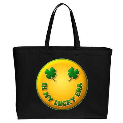 St Patricks Day In My Lucky Era Smiley Emoji Cotton Canvas Jumbo Tote