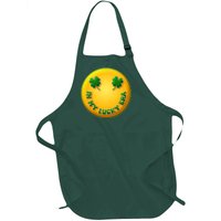 St Patricks Day In My Lucky Era Smiley Emoji Full-Length Apron With Pockets