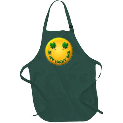 St Patricks Day In My Lucky Era Smiley Emoji Full-Length Apron With Pockets