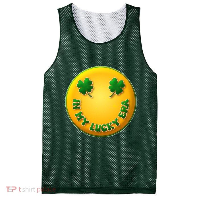 St Patricks Day In My Lucky Era Smiley Emoji Mesh Reversible Basketball Jersey Tank