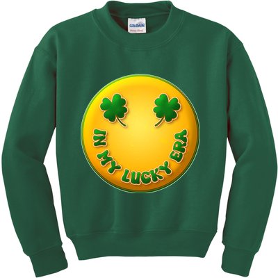St Patricks Day In My Lucky Era Smiley Emoji Kids Sweatshirt