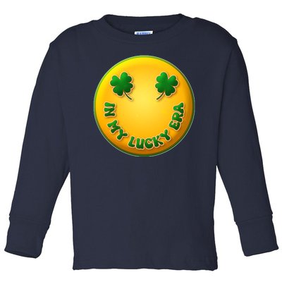 St Patricks Day In My Lucky Era Smiley Emoji Toddler Long Sleeve Shirt