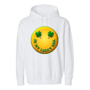 St Patricks Day In My Lucky Era Smiley Emoji Garment-Dyed Fleece Hoodie