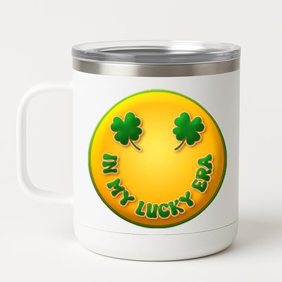 St Patricks Day In My Lucky Era Smiley Emoji 12 oz Stainless Steel Tumbler Cup