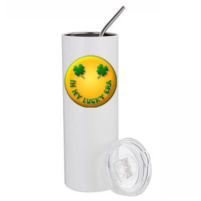 St Patricks Day In My Lucky Era Smiley Emoji Stainless Steel Tumbler