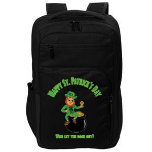 St Patricks Day Dodgecoin Leprechaun Funny Gift Impact Tech Backpack