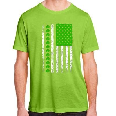 St Patricks Day American Flag Clovers Adult ChromaSoft Performance T-Shirt